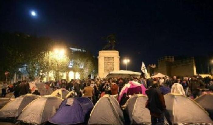 L'acampada prosegue a Porta Pia