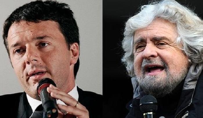 Renzi contro Grillo: loro sono l'insulto