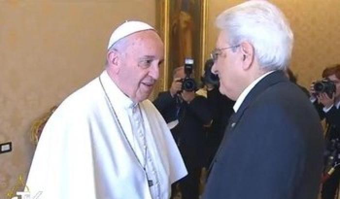 Mattarella incontra Francesco in Vaticano