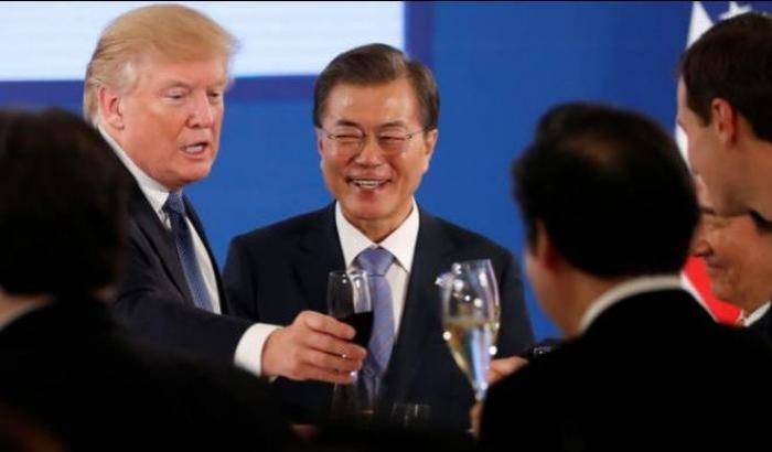 Donald Trump e il presidente sudcoreano Monn Jae In