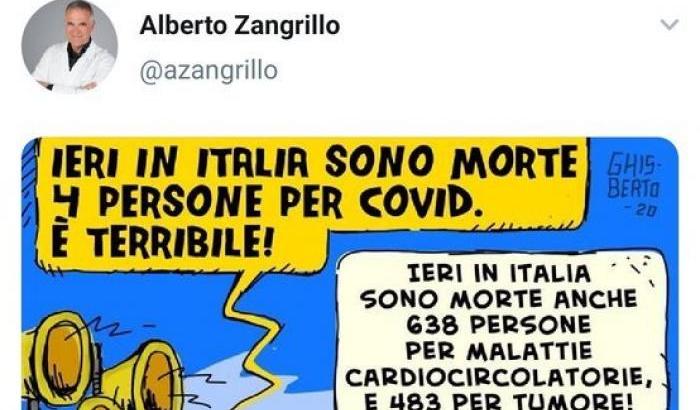 La vignetta condivisa da Zangrillo