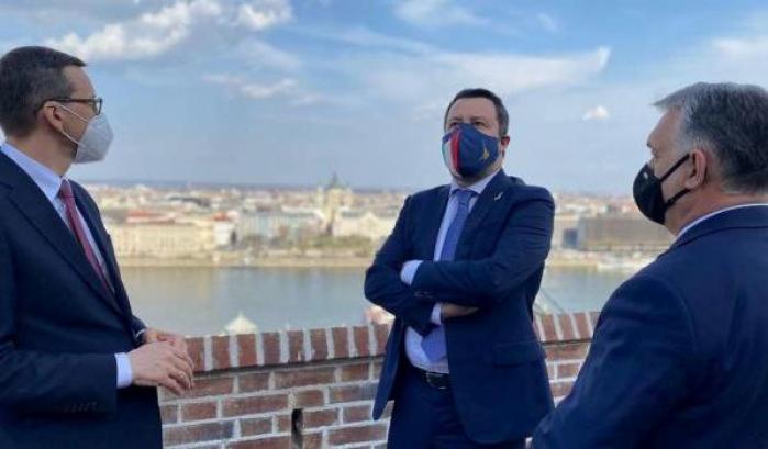 Viktor Orban, Matteo Salvini e Mateusz Morawiecki